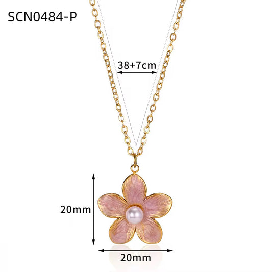 Gold Botanical Flower Necklace