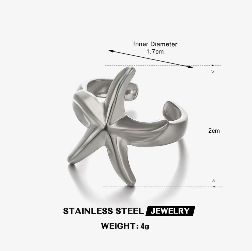 Starfish Wrap Ring — Silver