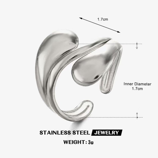 Sculpted Petal Wrap Ring — Silver