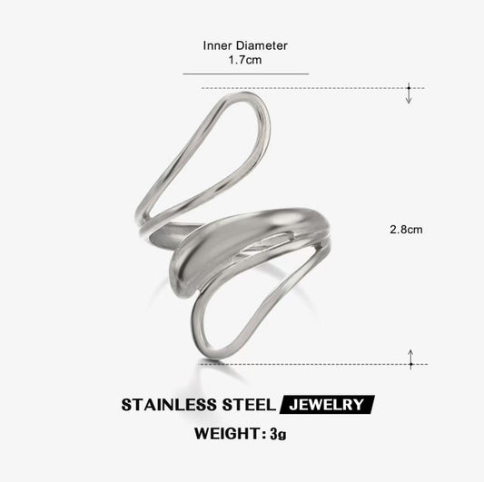 Freeform Wrap Wave Ring — Silver