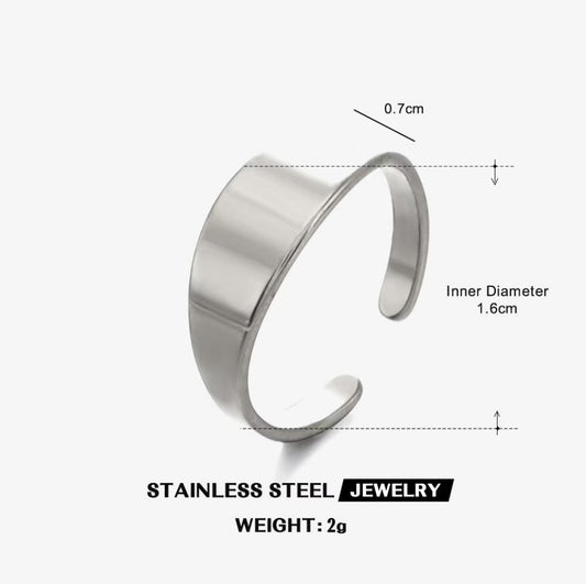 Polished Wide Cigar Band Ring — Silver