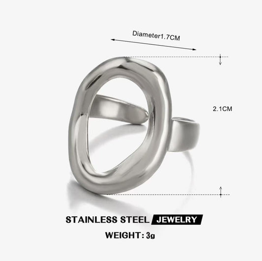 Open Oval Halo Ring — Silver