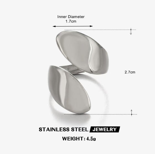 Molten Pebble Bypass Dome Ring — Silver