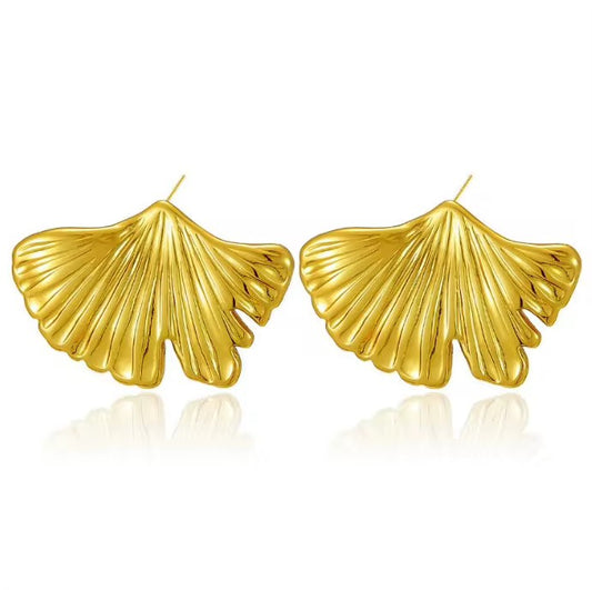 Ginkgo Leaf Drop Earrings