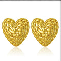 Woven Heart Statement Studs