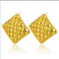 Quilted Square Statement Studs