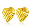 Ribbed Swirl Heart Studs