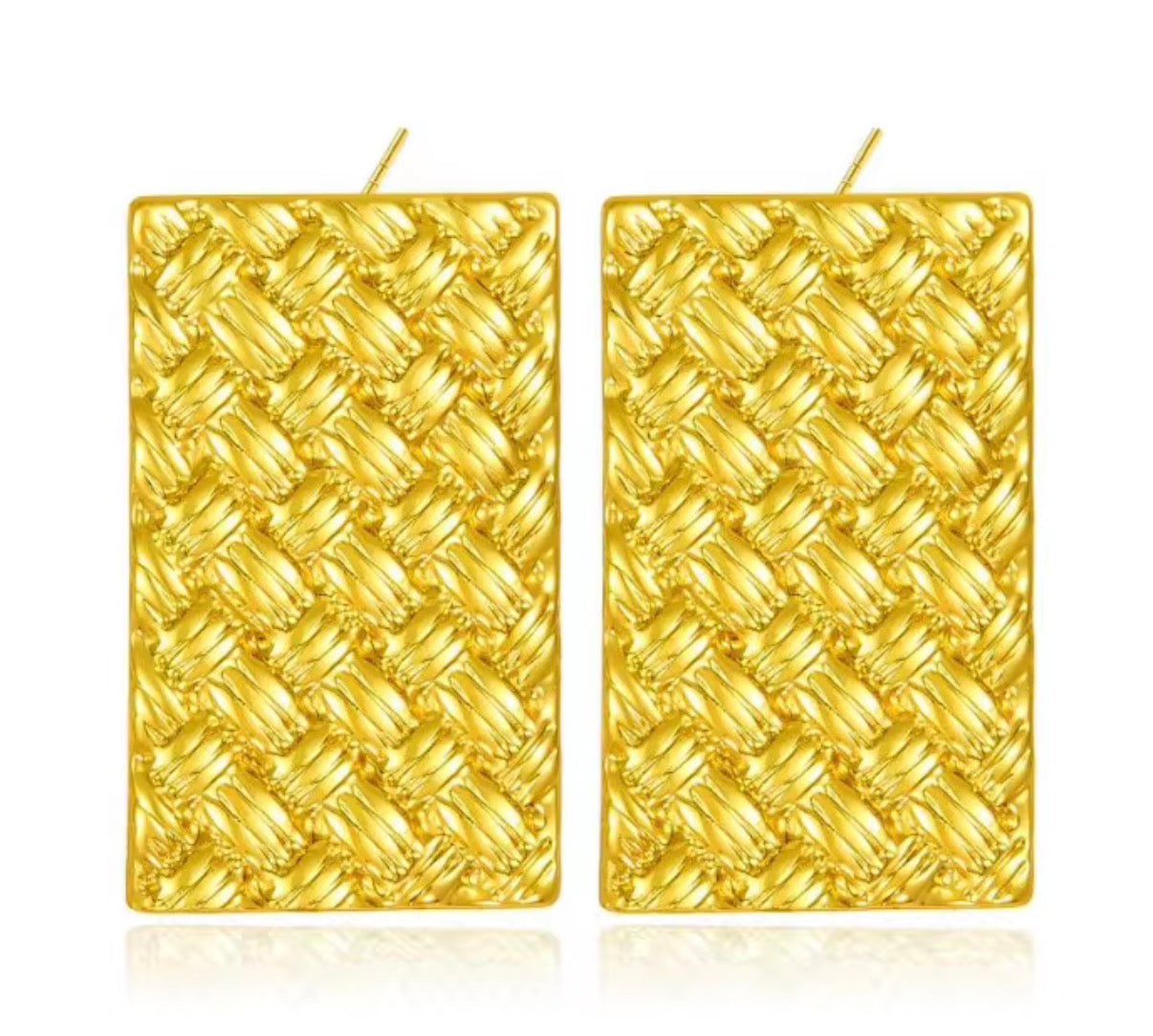 Basketweave Rectangle Studs