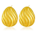 Wave Teardrop Statement Studs