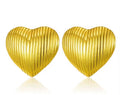 Vertical Ribbed Heart Studs
