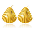 Ribbed Shell Drop Studs