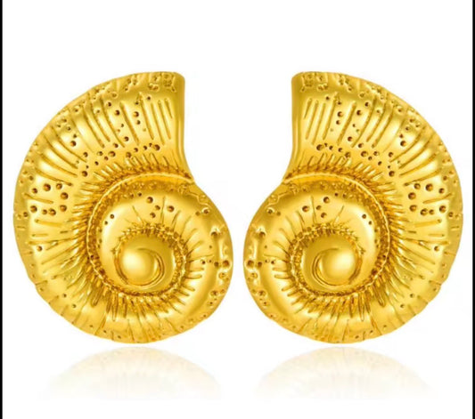 Nautilus Shell Statement Studs