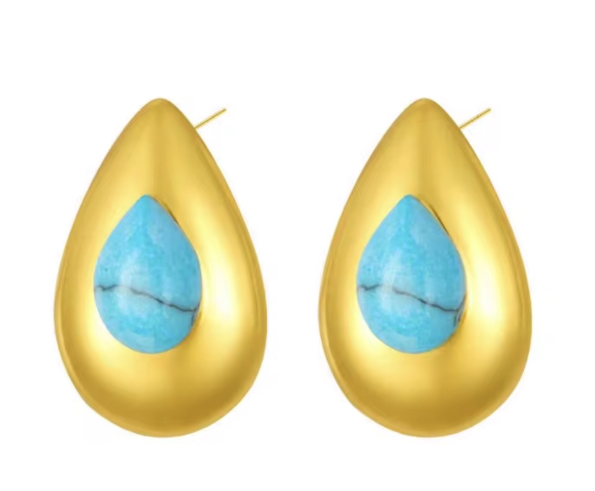 Teardrop Turquoise Studs
