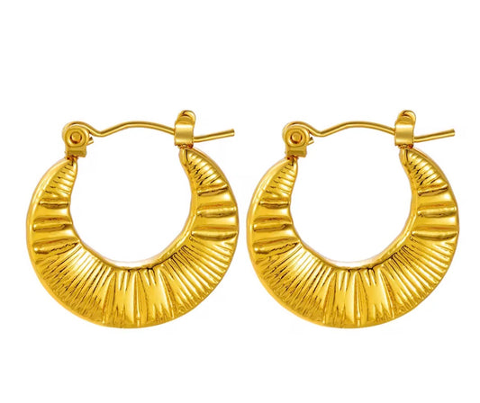 Sunburst Fan Hoop Earrings