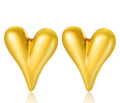 Elongated Satin Heart Studs