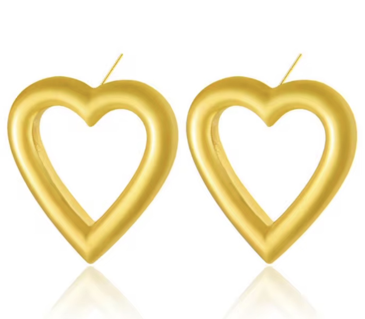 Open Heart Tubular Studs