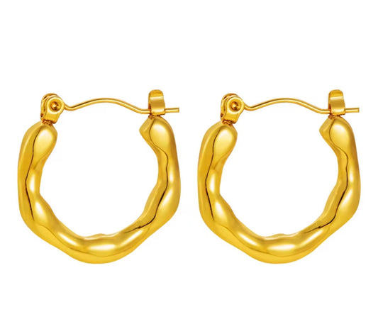 Molten Wave Hoop Earrings