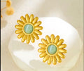 Daisy Seafoam Cat's Eye Studs