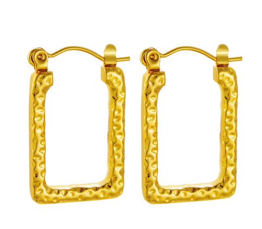 Hammered Rectangle Hoops