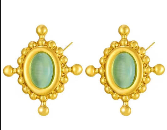 Byzantine Seafoam Medallion Studs