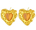Molten Heart Peach Stone Studs