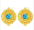 Aztec Sunburst Turquoise Studs
