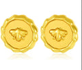 Bee Wax Seal Medallion Studs