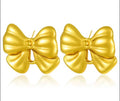 Large Satin Ribbon Bow Studs