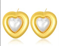 Pearl Heart Frame Studs
