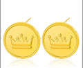 Crown Medallion Disc Studs