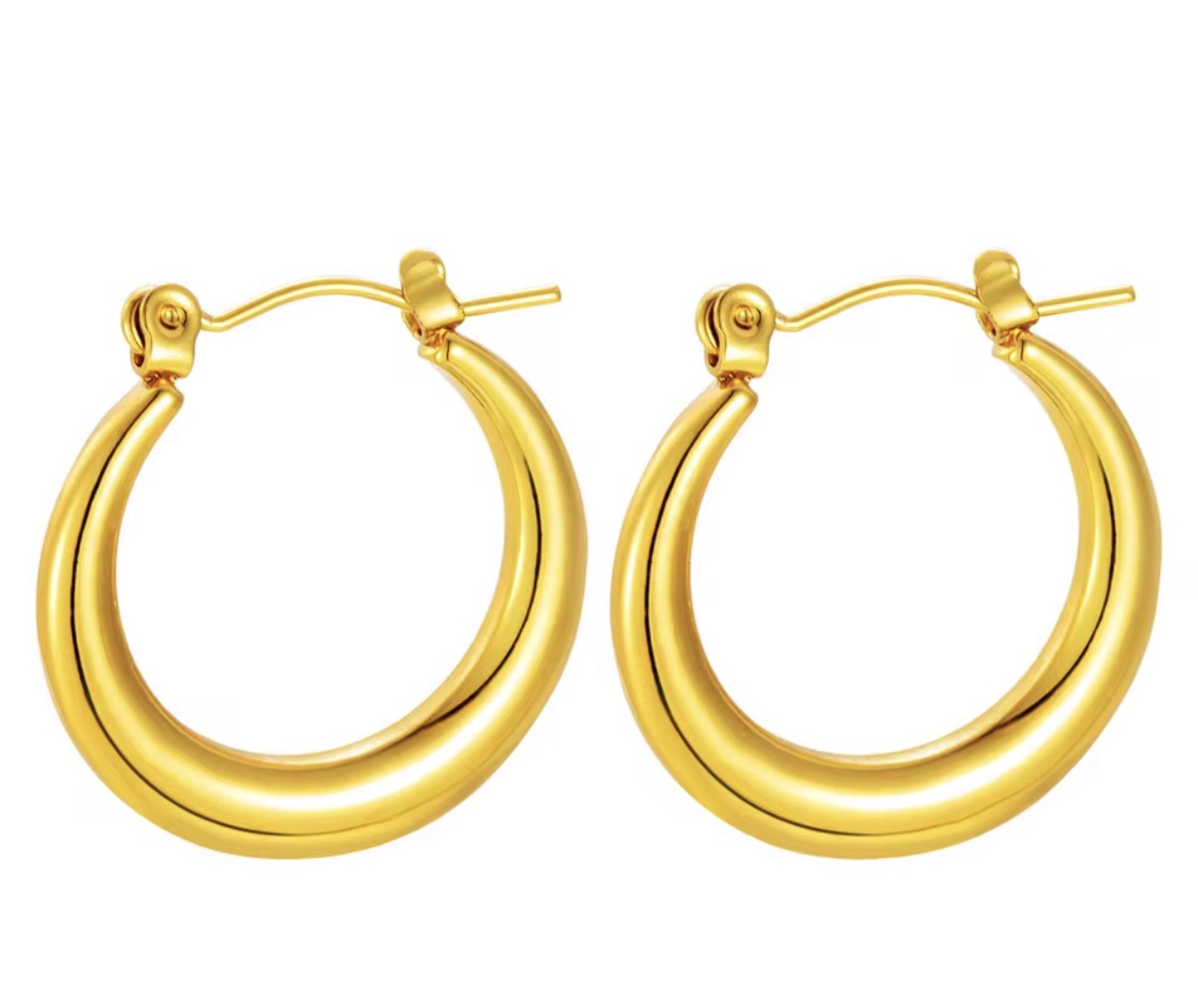 Classic Crescent Tapered Hoops