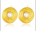 Spiral Nest Pearl Studs