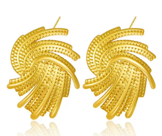 Feather Swirl Statement Studs