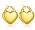Heart Padlock Drop Earrings