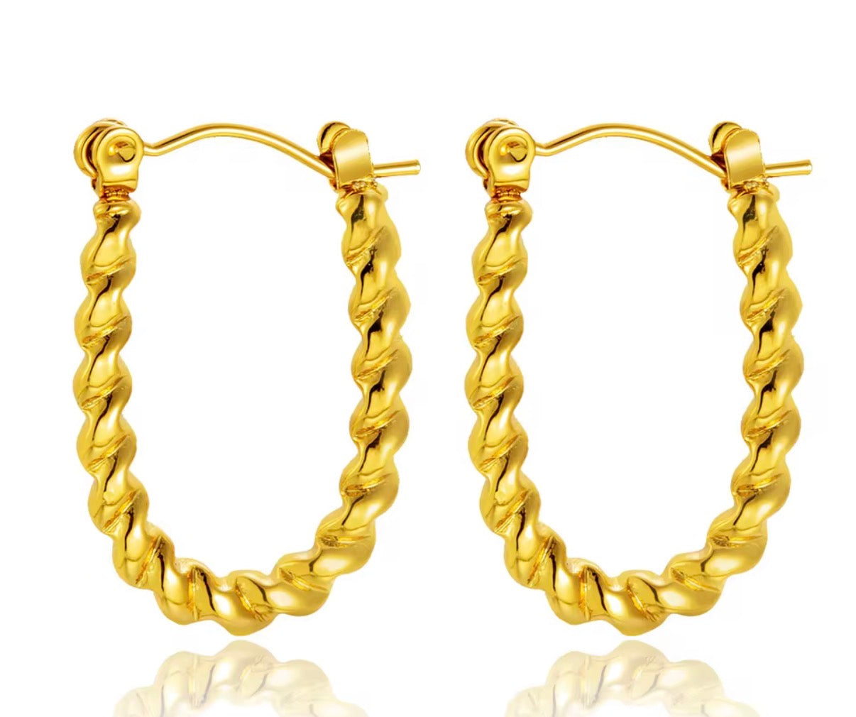 Twisted Rope Oval Hoops