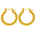 Beaded Twist Round Hoops