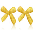 Ribbed Ribbon Bow Studs