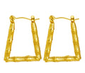 Bamboo Texture Square Hoops
