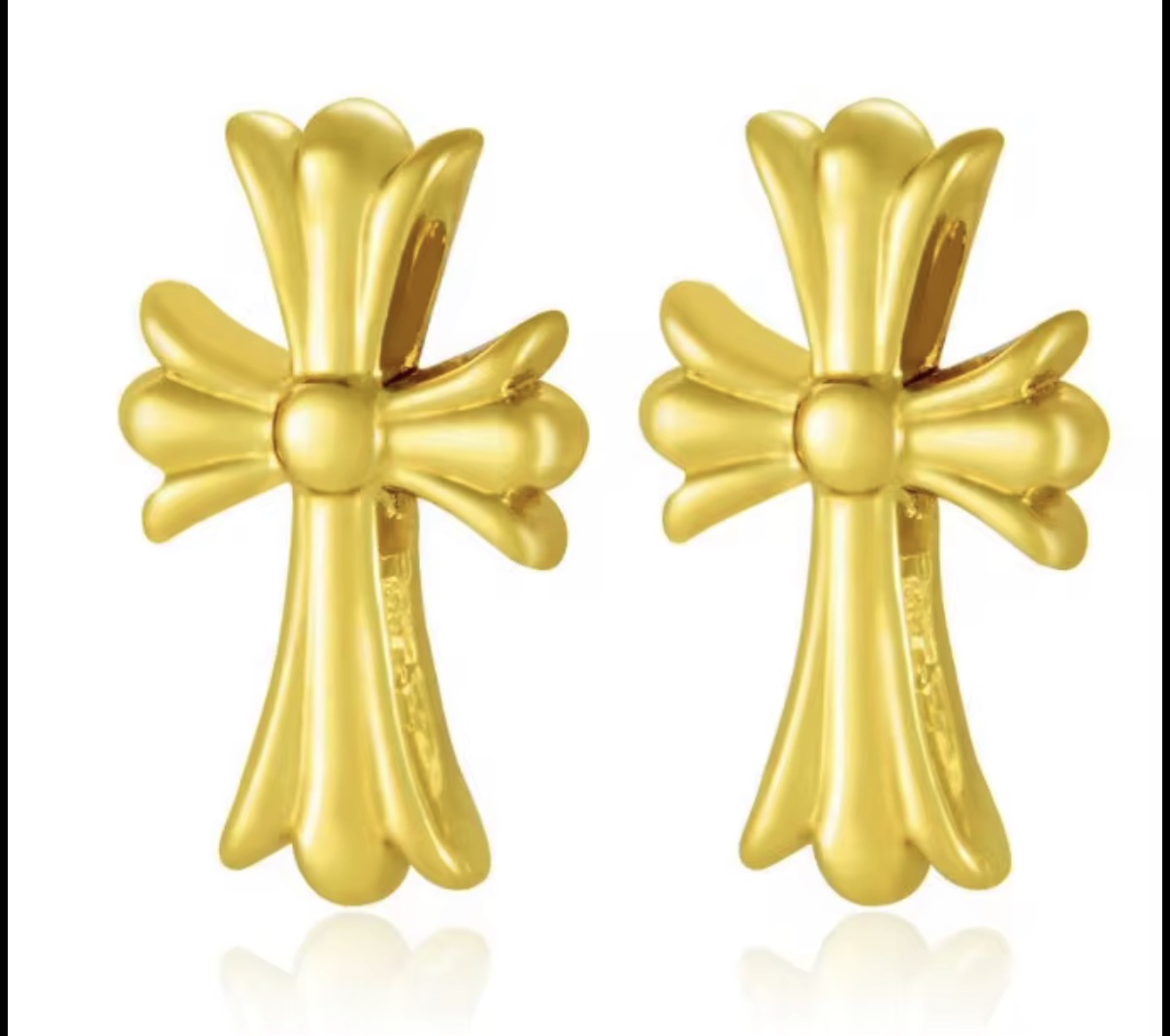 Gothic Fleur Cross Studs