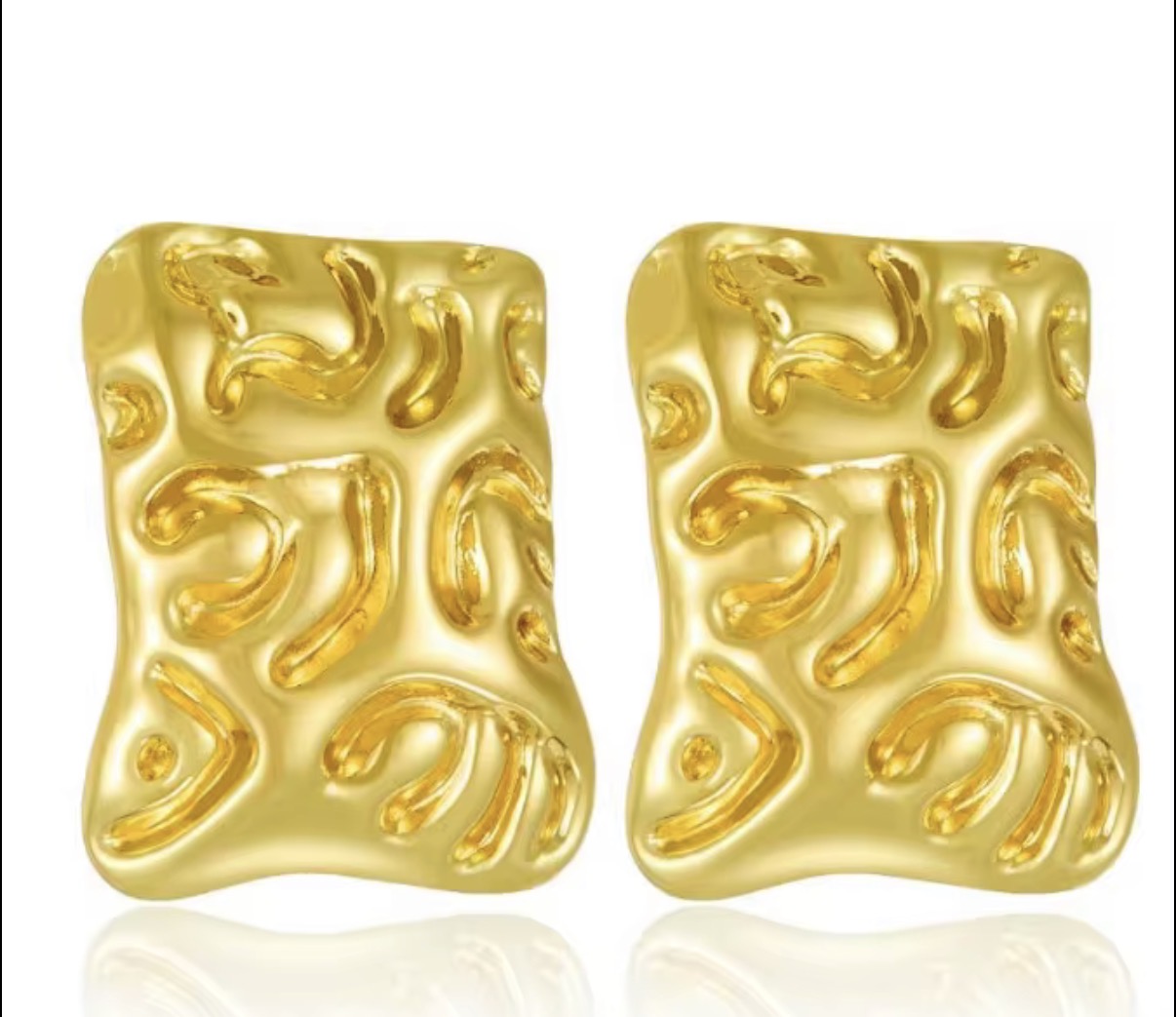 Molten Wave Rectangle Studs