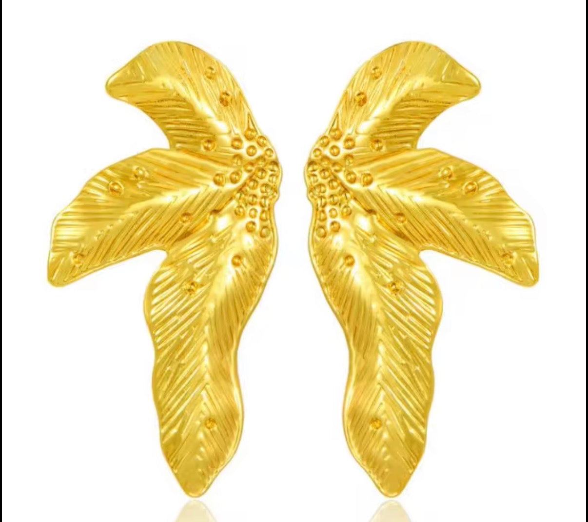 Coral Leaf Statement Studs