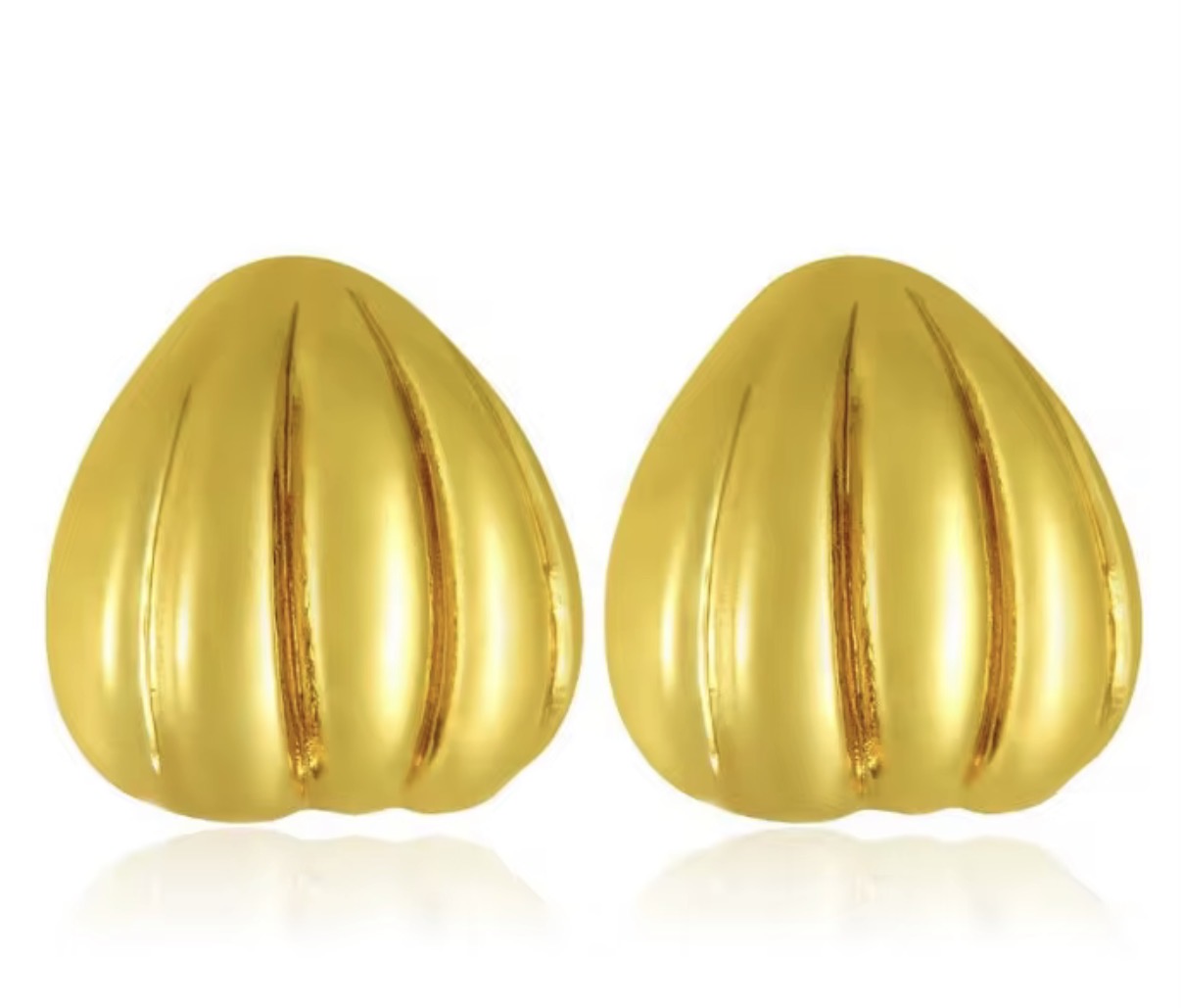 Ribbed Puff Teardrop Studs