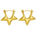 Puffy Star Hoop Earrings
