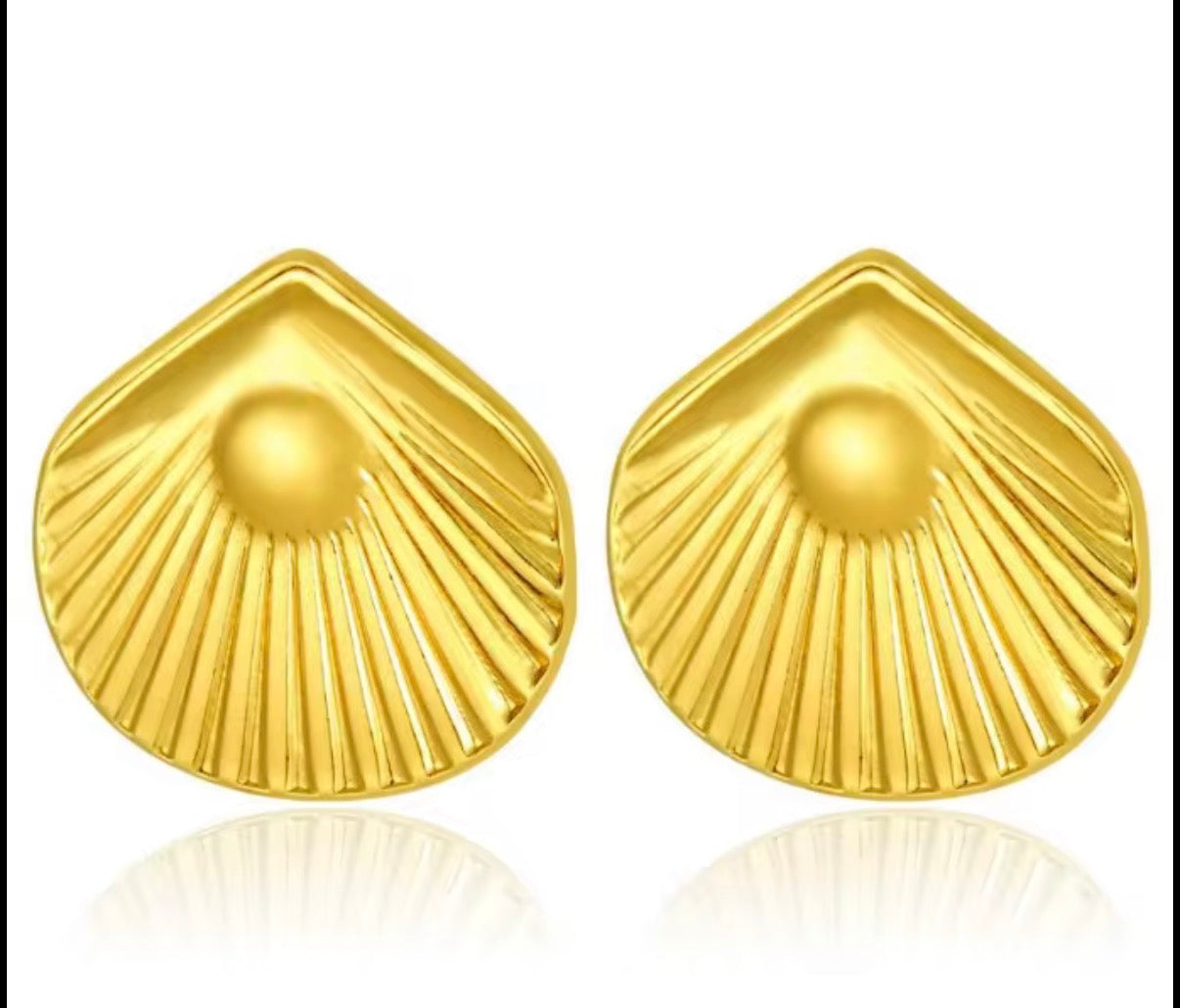 Art Deco Shell Fan Studs