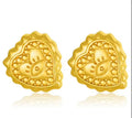Scalloped Beaded Heart Studs