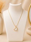 Asymmetric Mother of Pearl Heart Necklace