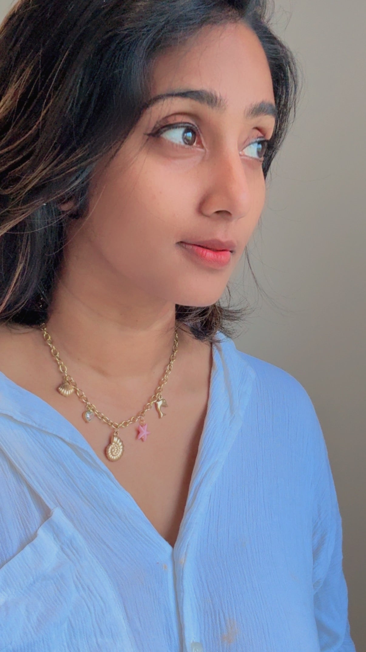 Gold Sea Charm Necklace