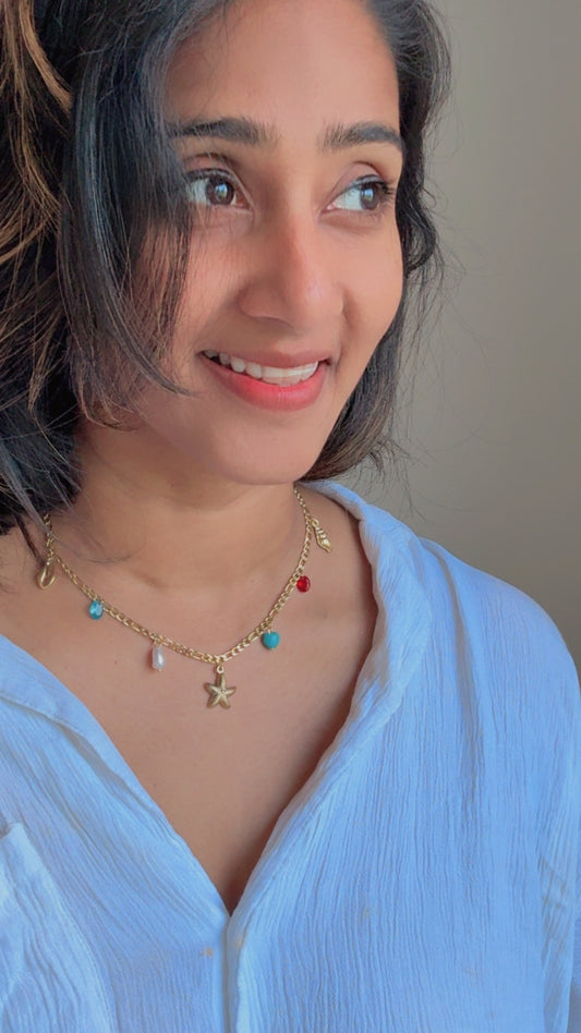 Gold Starfish Charm Necklace