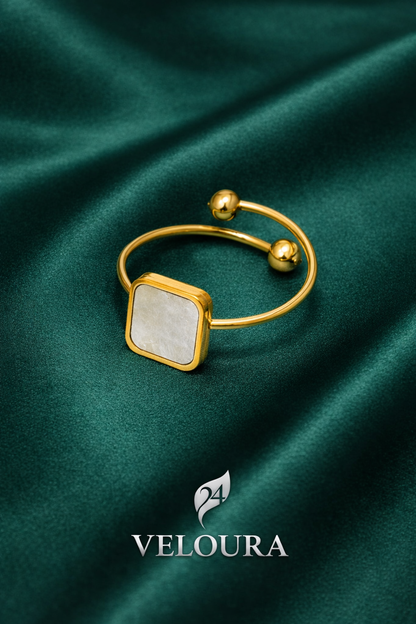 Gold Adjustable Geometric Ring Set