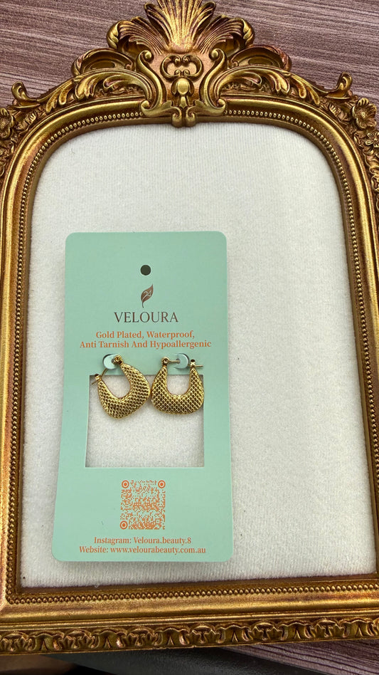 Textured Mesh Teardrop Hoop Earrings